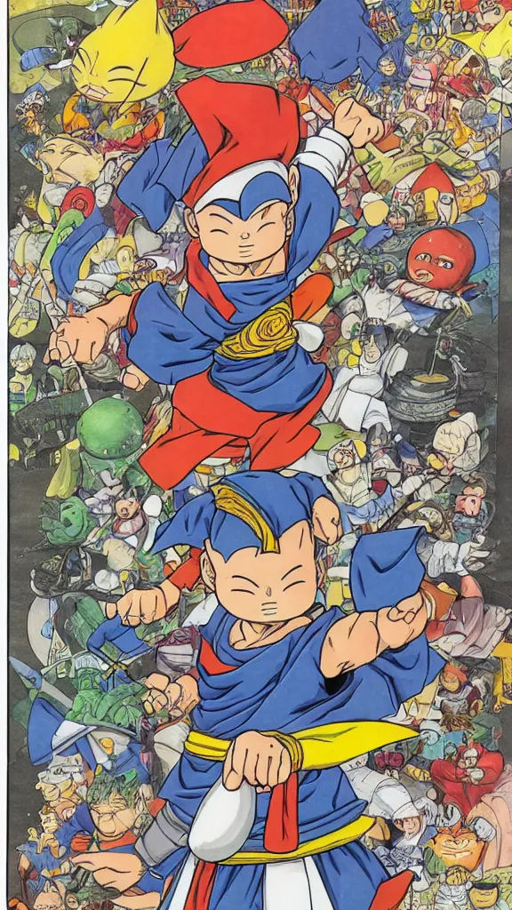 Image similar to Portrait of a wizard, sharp edges, by Akira Toriyama