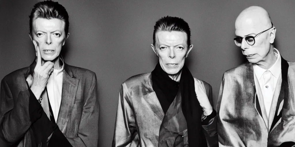 Image similar to david bowie with brian eno, 2 0 4 0 year