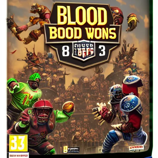 Prompt: box art of blood bowl 3