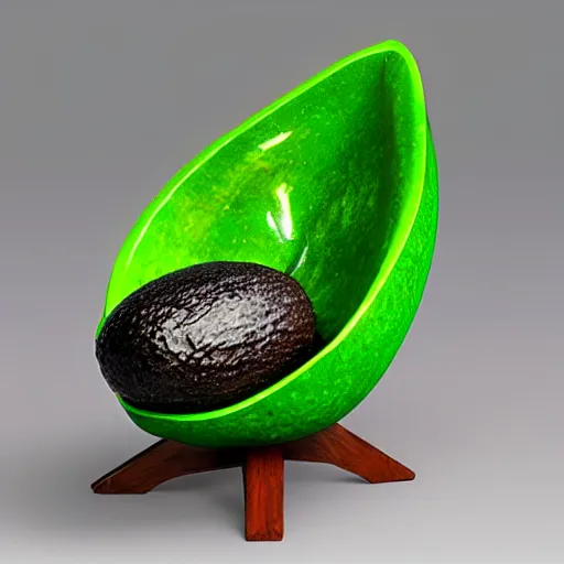 Image similar to an avocado chair, 8 k, high definition, extremely detailed, photo - realistic