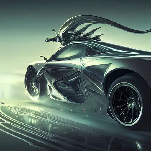 Image similar to Ultra realistic illustration of Futuristic Race Car cyberpunk, sci-fi, fantasy, intricate, elegant, highly detailed, digital painting, artstation, concept art, smooth, sharp focus, illustration, dramatic lighting, art by artgerm and greg rutkowski and alphonse mucha