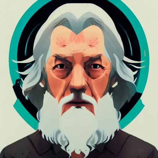 Image similar to Gandalf the Grey profile picture by Sachin Teng, asymmetrical, Organic Painting , Matte Painting, geometric shapes, hard edges, graffiti, street art:2 by Sachin Teng:4