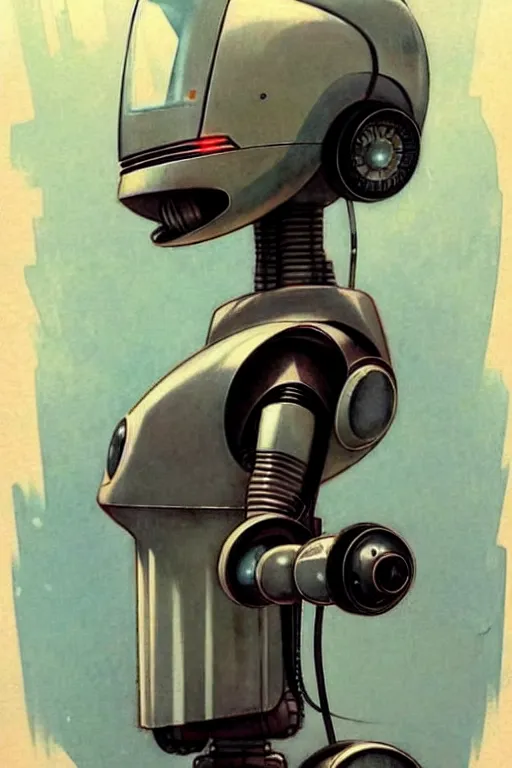 Prompt: ( ( ( ( ( 1 9 5 0 s retro future robot android 1 9 8 0 s robot home robot. muted colors. ) ) ) ) ) by jean - baptiste monge!!!!!!!!!!!!!!!!!!!!!!!!!!!!!!
