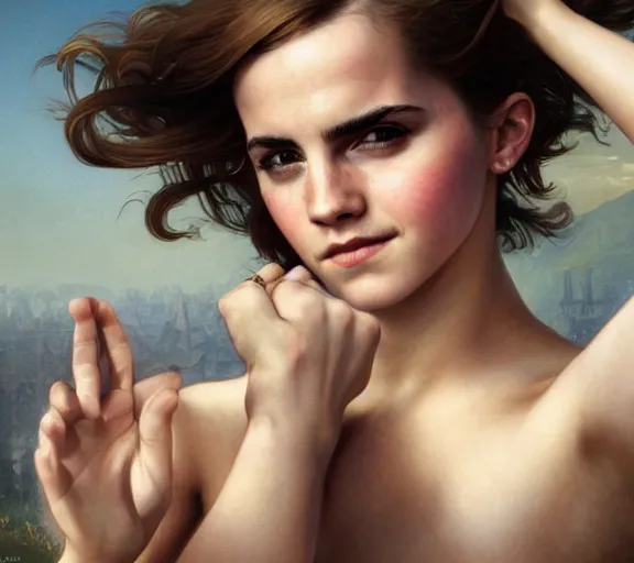 Prompt: photography of hairt armpits of emma watson with hands - up, deep focus, intricate, elegant, highly detailed, digital painting, artstation, concept art, matte, sharp focus, illustration, art by artgerm and greg rutkowski and alphonse mucha and gil elvgren