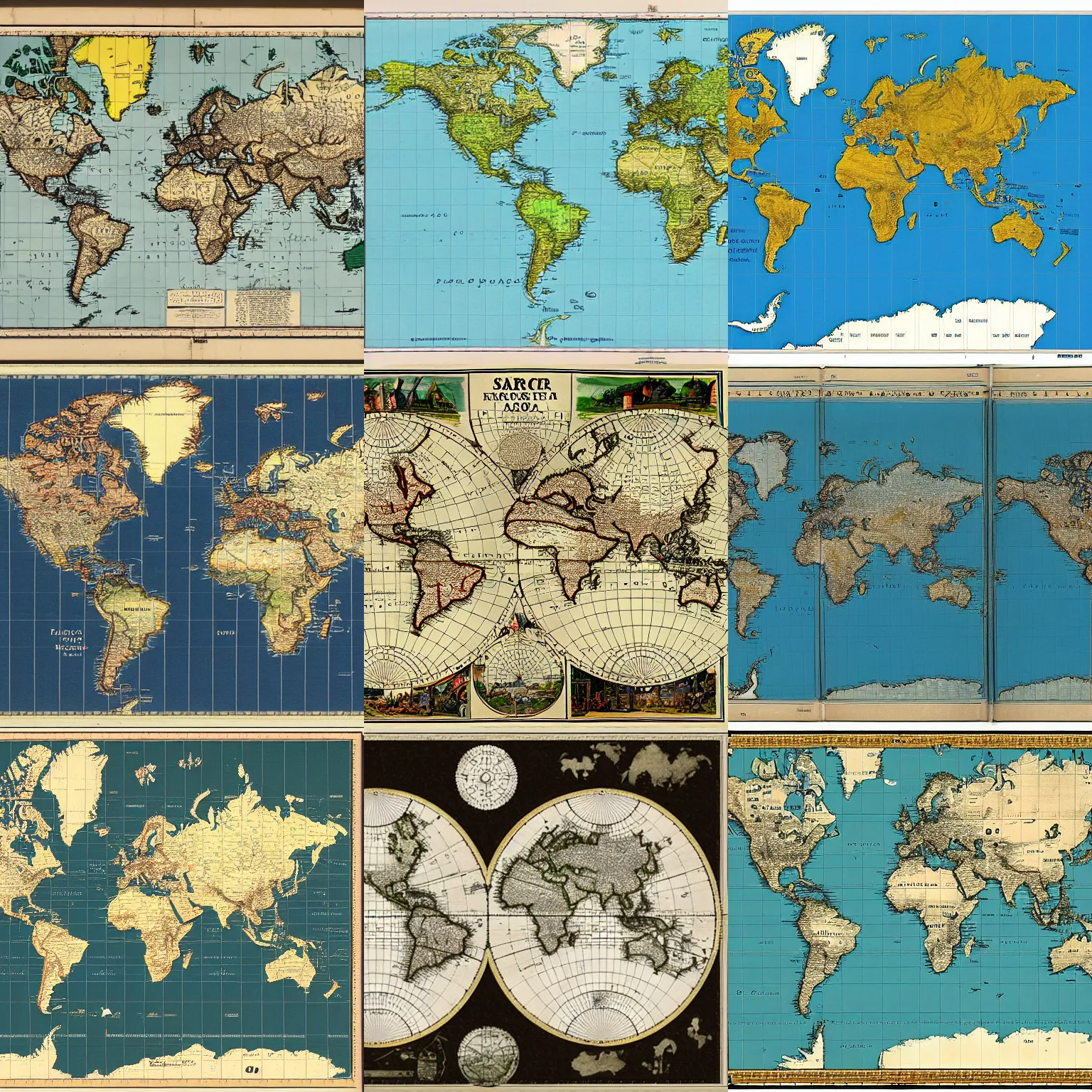 Prompt: map of the world, mercator projection
