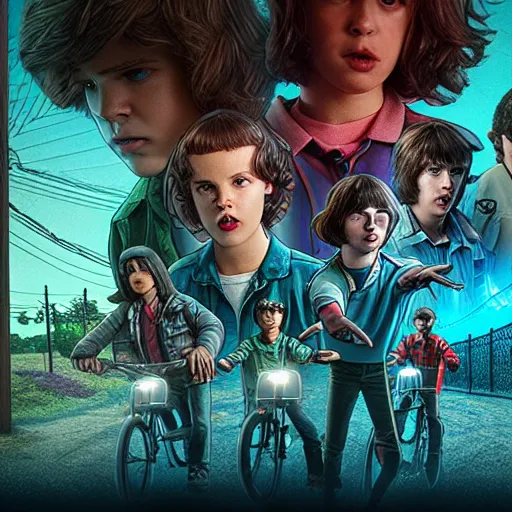 Image similar to max, stranger things, clash royal style characters, unreal engine 5, octane render, detailed, cinematografic, cinema 4 d