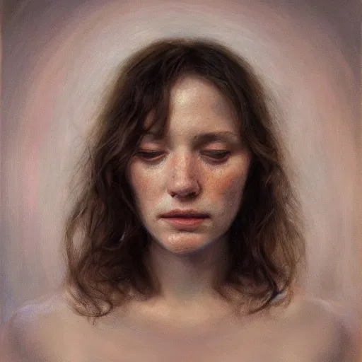 Prompt: cinematic portrait of a woman, intricate, elegant, by alyssa monks, highly detailed, symmetrical face, fine details, masterpiece, trending on artstation