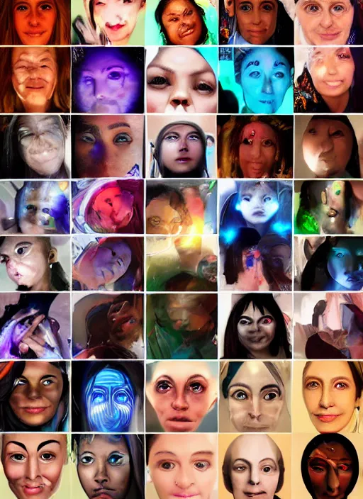 Image similar to diverse eyes! collage, teams, healing, energetic, life, hybrids, thin glowing devices, reflections, vitals visualiser!!, advanced art, art styles mix, from wikipedia, grid of styles