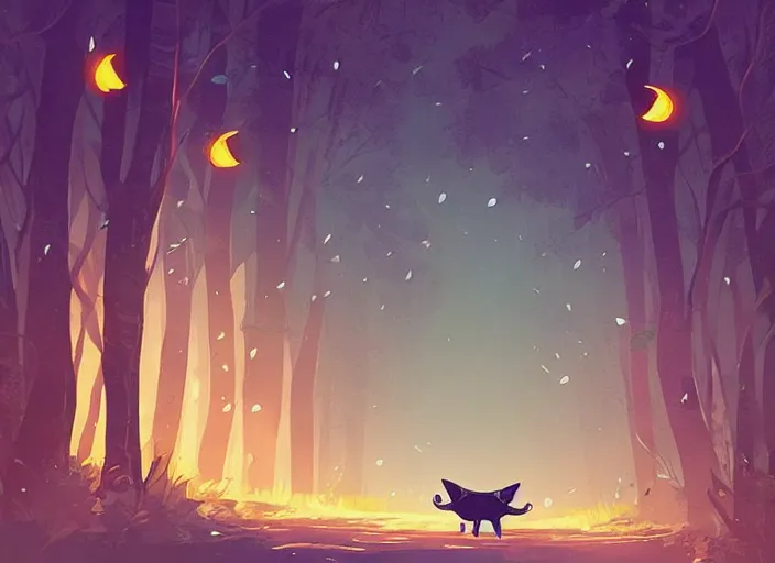 Image similar to little girl with short wavy curly light brown hair chasing fireflies in the woods. clean cel shaded vector art. shutterstock. behance hd by lois van baarle, artgerm, helen huang, by makoto shinkai and ilya kuvshinov, rossdraws, illustration, art by ilya kuvshinov