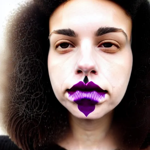 Image similar to a woman with a septum piercing