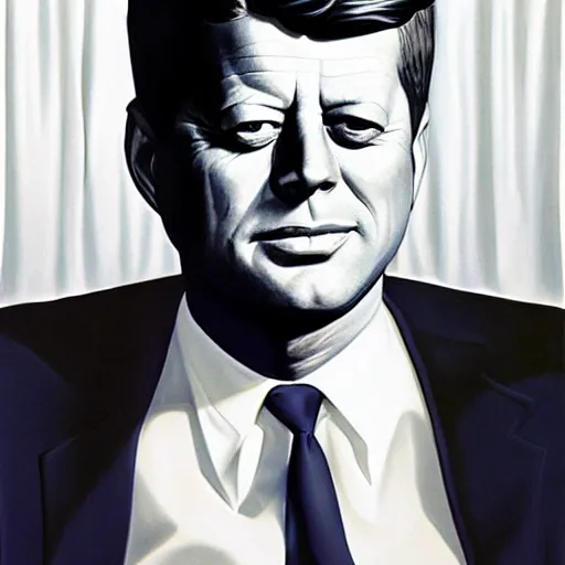 Prompt: John F Kennedy, by Alex Ross and artgerm