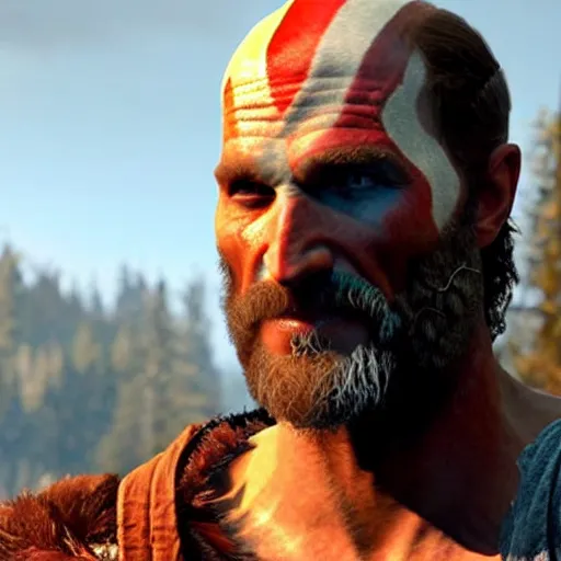 Image similar to matthew mcconaughey in the god of war game