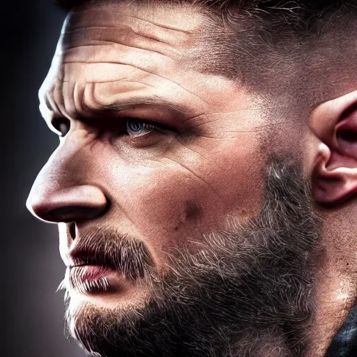 Image similar to Tom Hardy as wolverine 4K quality Photorealism