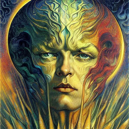 Image similar to Divine Chaos Engine by Karol Bak, Jean Delville, William Blake, and Vincent Van Gogh