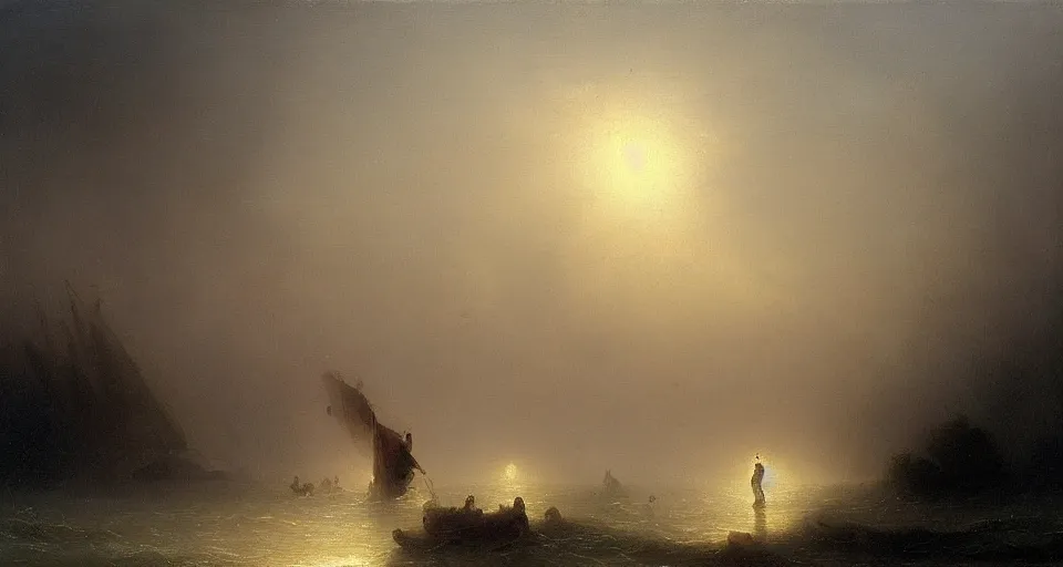 Image similar to the two complementary forces that make up all aspects and phenomena of life, by Ivan Aïvazovski,