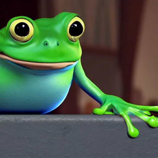 Prompt: evil frog by pixar