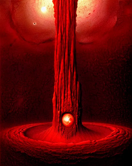 Image similar to hellish planet with everything made of skin and blood drawn by beksinski, high definition, lovecraftian