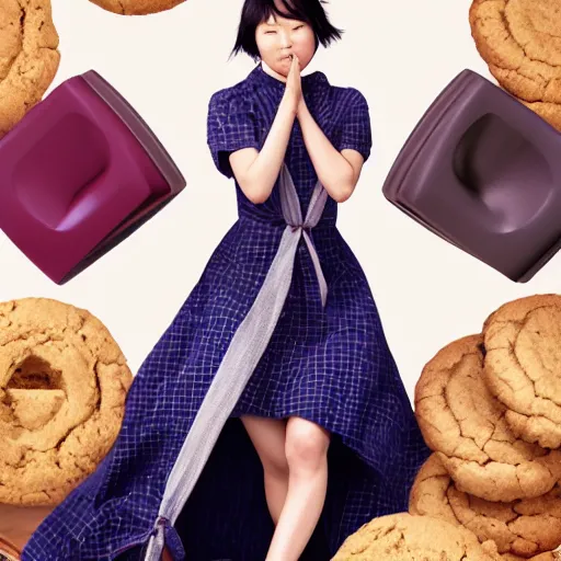 Image similar to doona bae in a commercial film for lorna doone cookies, promotional image, high quality, studio lighting,