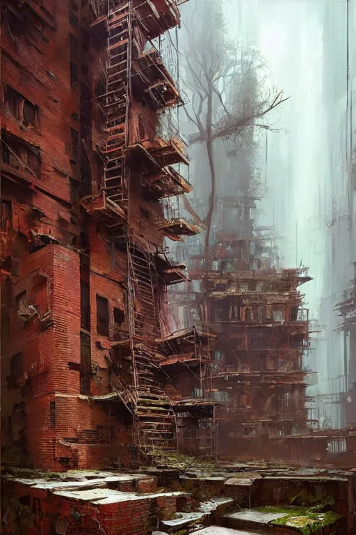 Image similar to (((((a ramshackle manhattan brick brownstone deep in the forest))))) by Eytan Zana!!!!!!!!!!!!!!!!!!!!!!!!!!!