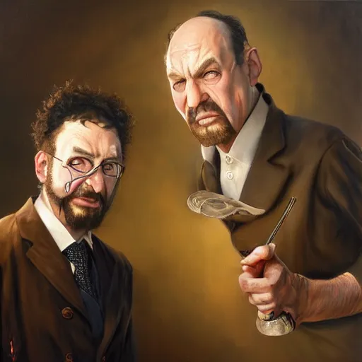 Prompt: the most hated men in the world, artwork by mark arian