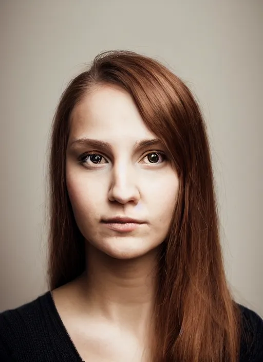 Prompt: portrait of a 2 3 year old woman, symmetrical face, moth on her hair, she has the beautiful calm face of her mother, slightly smiling, ambient light