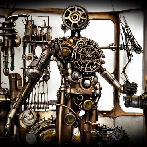 Steampunk Roboter Halskette Anhänger Industrie Android Steam Punk