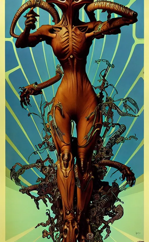 Image similar to exquisite imaginative alien creature poster art, humanoid, movie art, by lucusfilm, weta studio, alphonso mucha, james jean, frank frazetta, 8 k, denoised