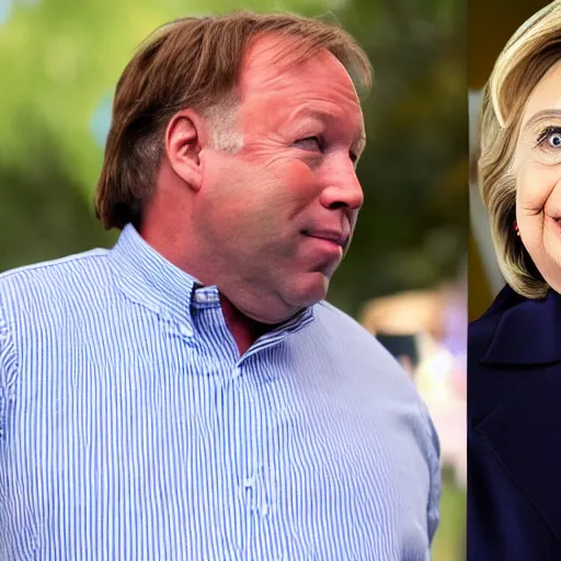 Prompt: hillary clinton dating alex jones