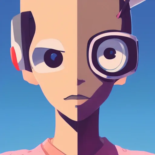 Image similar to face icon stylized minimalist flcl, loftis, cory behance hd by jesper ejsing, by rhads, makoto shinkai and lois van baarle, ilya kuvshinov, rossdraws global illumination