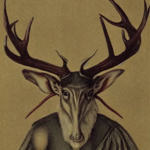 Image similar to bird god with antlers