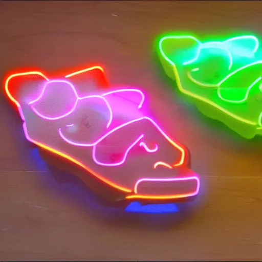 Prompt: neon gaming LED porkchops