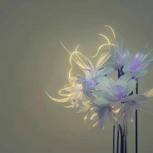 Image similar to Luminescent flower blooming at twilight, cgsociety, r /art, trending on artstation, artstationHD, octane render, highly detailed, cel-shaded