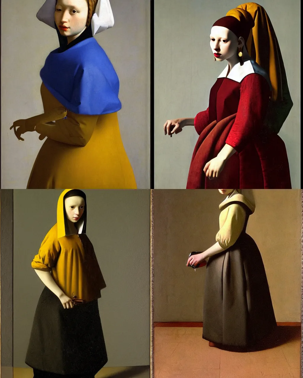 Prompt: ( beautiful modern girl wearing high fashion clothing ) by vermeer