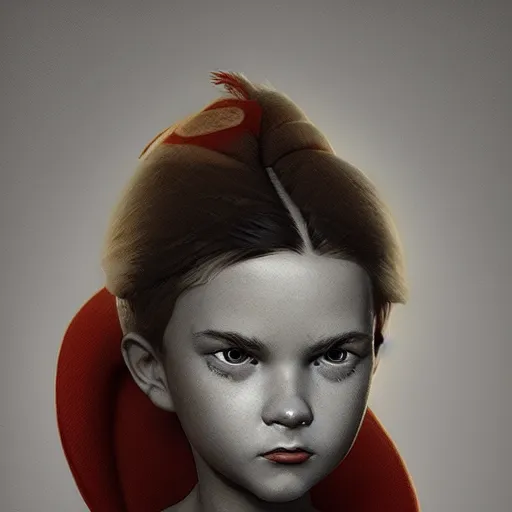 Image similar to stylized portrait of a young and strong girl by Dave McKean and Sam Weber, concept art, detailed face, digital art, octane render trending on artstation, 4k, 8k, HD