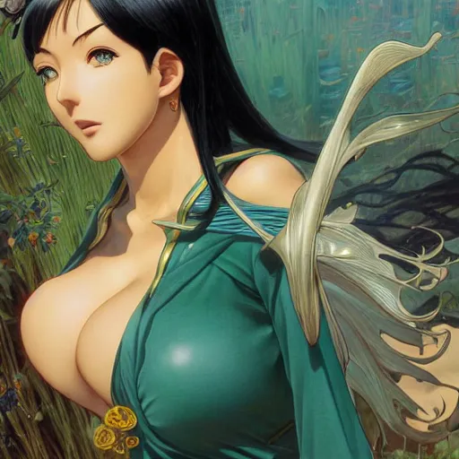 Prompt: highly detailed vfx portrait of nico robin by eiichiro oda!, makoto shinkai, alphonse mucha, sharp focus, art by artgerm and greg rutkowski!, backlit, harsh overhead sunlight, blue eyes!!, large aquiline nose!!, stanley kybric, kaoru mori, detailed, anime, best of behance,