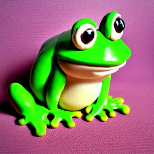 Image similar to beatiful cute clay cartoony frog