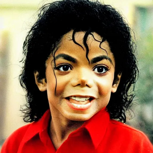 Prompt: the face of Michael Jackson at 5 year old