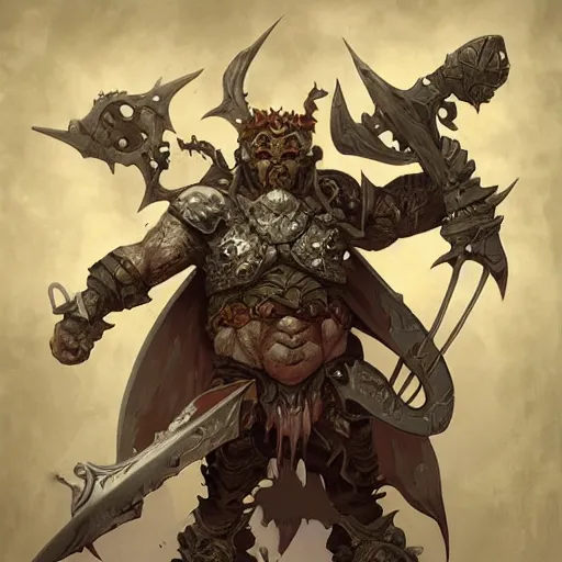 Image similar to Orc warrior, symmetrical, D&D character art, portrait, digital painting, Nekro, Peter Mohrbacher, Alphonse Mucha, Brian Froud, Yoshitaka Amano, Kim Keever, Victo Ngai, James Jean