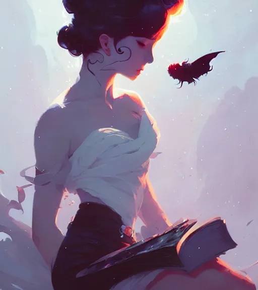 Image similar to fantasy romance book cover by atey ghailan, by greg rutkowski, by greg tocchini, by james gilleard, by joe fenton, by kaethe butcher, dynamic lighting, gradient light blue, brown, blonde cream and white color scheme, grunge aesthetic