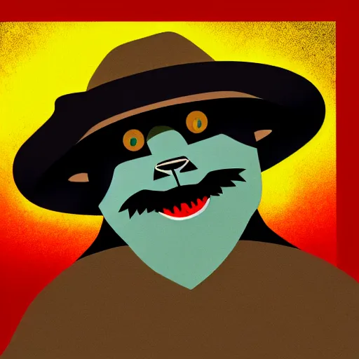 Image similar to smokey the bear starting a forest fire, 5 0's pop - art style