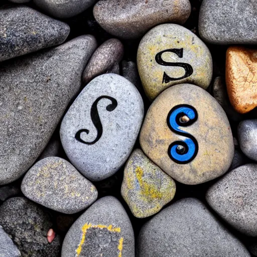 Image similar to the stones are laid out in the form of the letter s