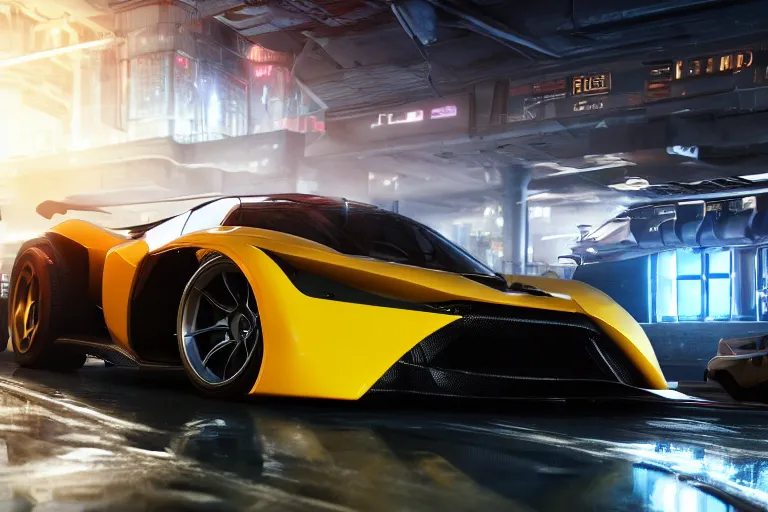 Image similar to photo wallpaper cyberpunk sport car gran turismo 7 forza horizon need for speed fast and furious 5 unreal engine futuristic supercar hypercar game concept car octane render, 4 khd 2 0 2 2 3 d cgi rtx style chrome reflexion global illumination ray tracing hdr arstation pixar and disney unreal