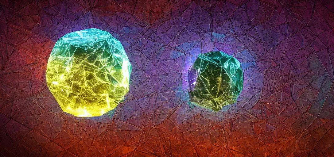 Prompt: A giant, glowing crystal sits in the center of a dark room, Strange symbols line the walls, and a soft light glows from somewhere deep within the room, highly detailed, digital photo, HDRI, by christopher bretz and kael ngu, vivid colors, high contrast, 8k resolution, intricate, photorealistic, smooth, psychedelic color scheme, concept art, award winning, behance contest winner