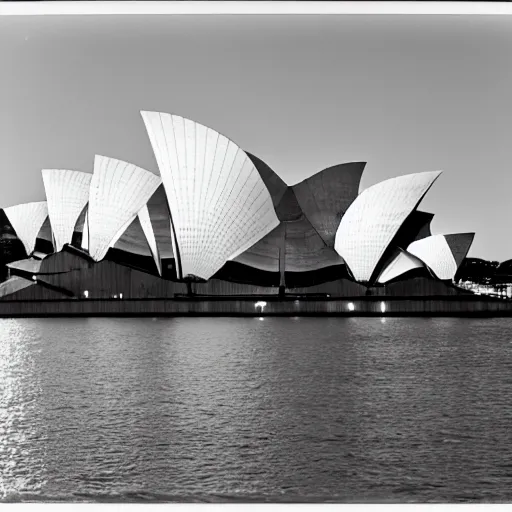 Prompt: Sydney Opera house, photo by ansel adams |