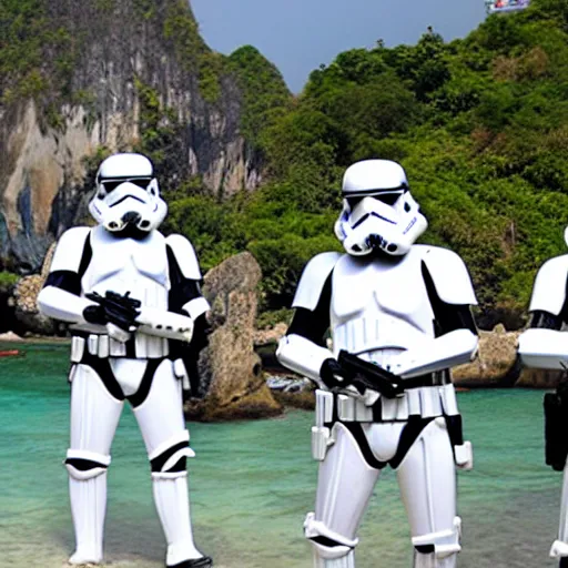 Image similar to stormtroopers on holiday in thailand