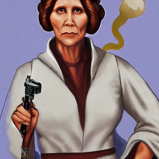 Prompt: leia from star wars painted by michelangelo