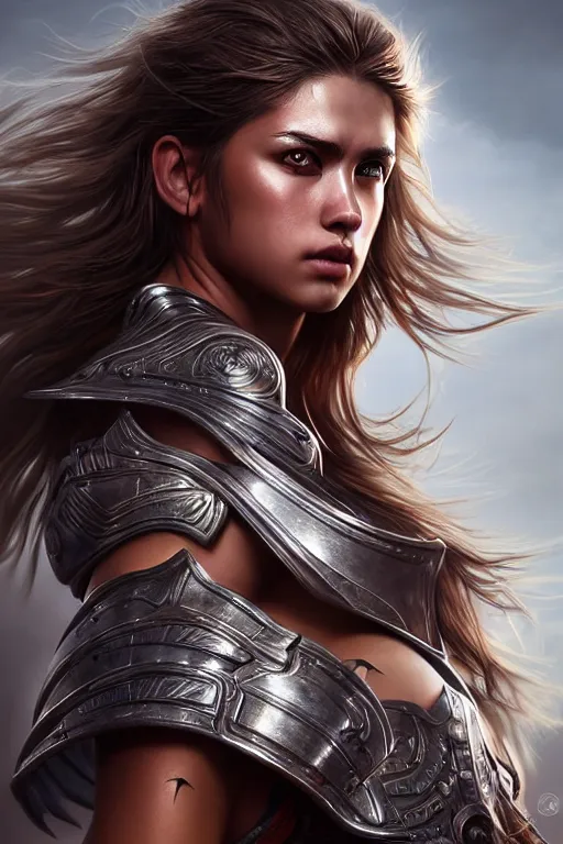 Image similar to warrior, highly detailed, 4 k, hdr, smooth, sharp focus, high resolution, award - winning photo, artgerm, photorealistic