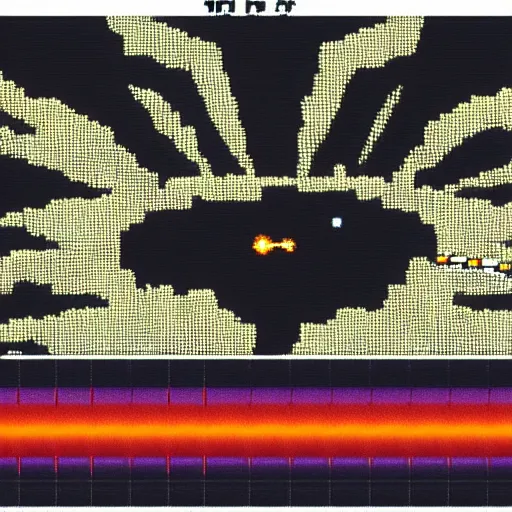 Image similar to a black hole as a final boss, SNES game, low contrast, melting pixels, weird lightning