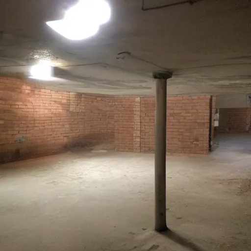 Prompt: an empty basement, craigslist photo