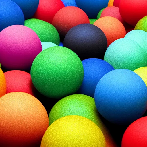 Prompt: a ball made up of only colors yet underneath by human eyes